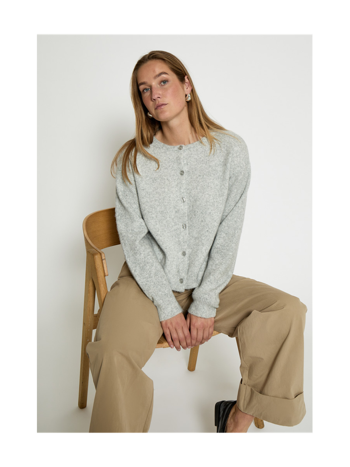 Lichtgrijze gilet met knopen Kate Peppercorn