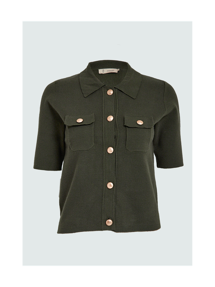 Kaki groene gilet met korte mouwen Kaylee Peppercorn 