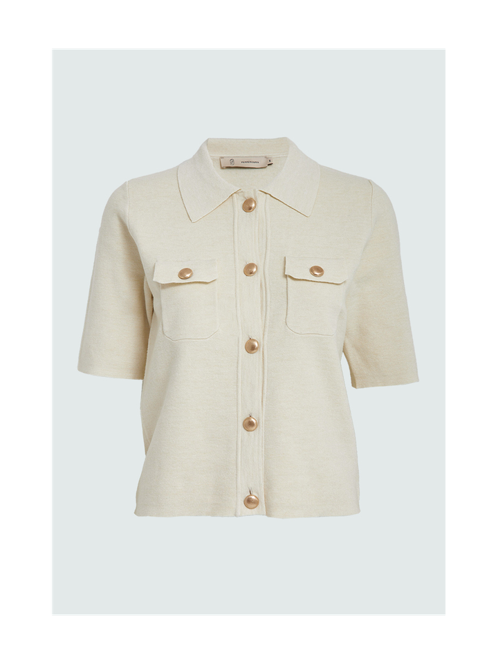 Ecru gilet met korte mouwen Kaylee Peppercorn 