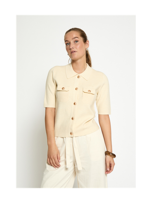 Ecru gilet met korte mouwen Kaylee Peppercorn