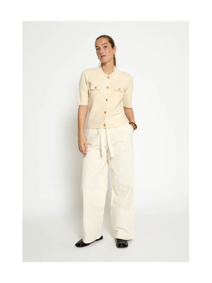 Ecru gilet met korte mouwen Kaylee Peppercorn 