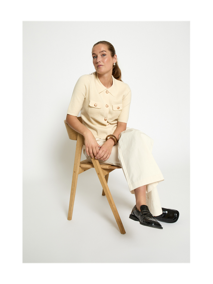 Ecru gilet met korte mouwen Kaylee Peppercorn 