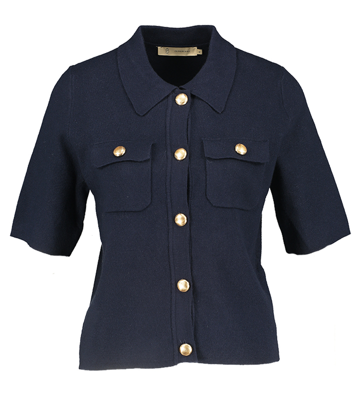 Donkerblauwe gilet met korte mouwen Kaylee Peppercorn 