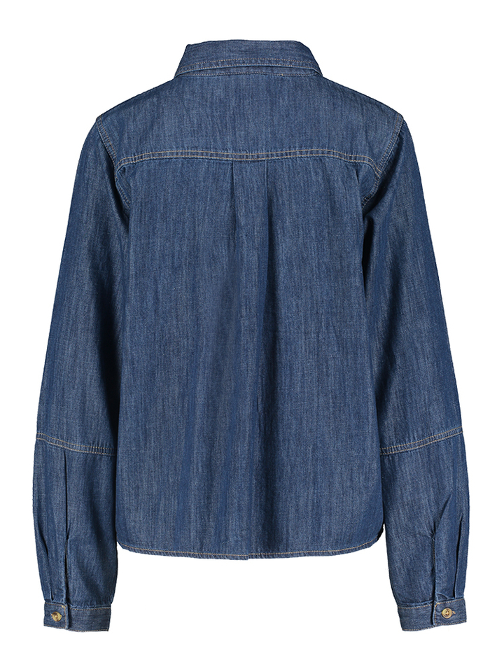 Donkerblauwe denim blouse Kaia Peppercorn