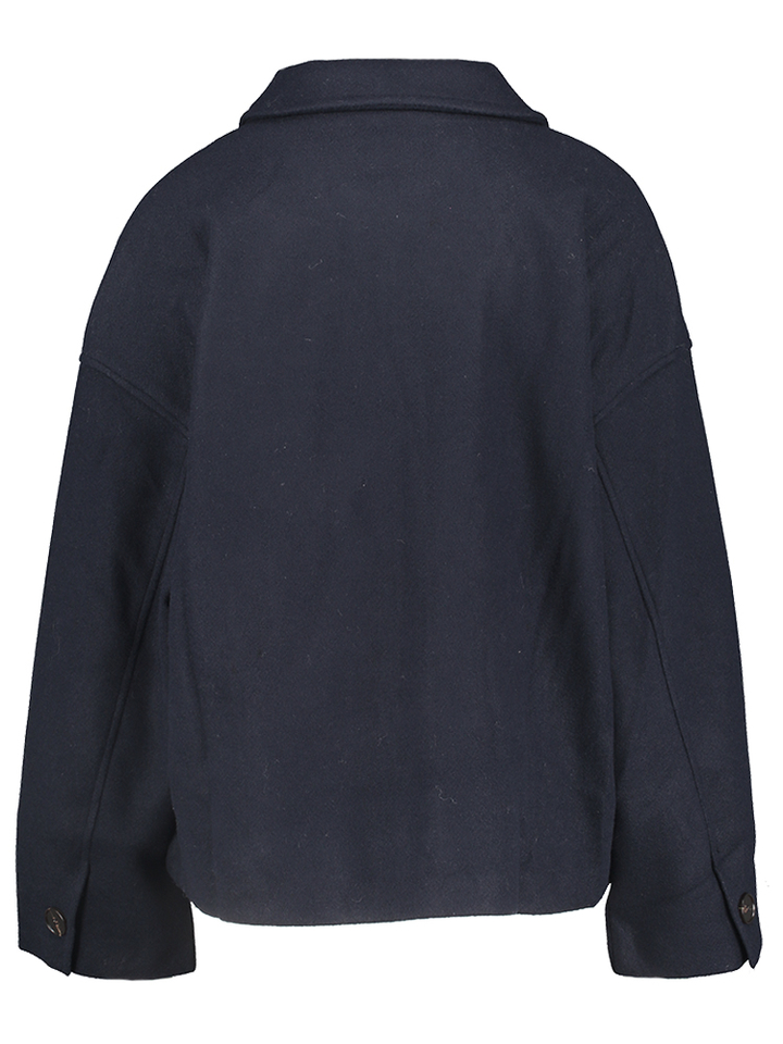 Donkerblauwe jas met knoopsluiting Cornelia Peppercorn 