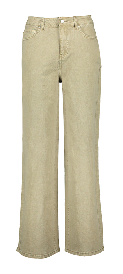 Groengrijze loose fit jeans Flora Peppercorn