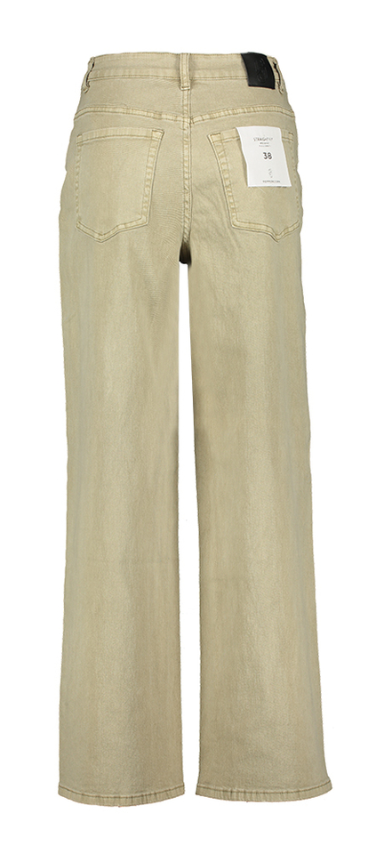 Groengrijze loose fit jeans Flora Peppercorn