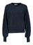 Donkerblauwe pull met ronde hals en vlindermouwen Dana Minus