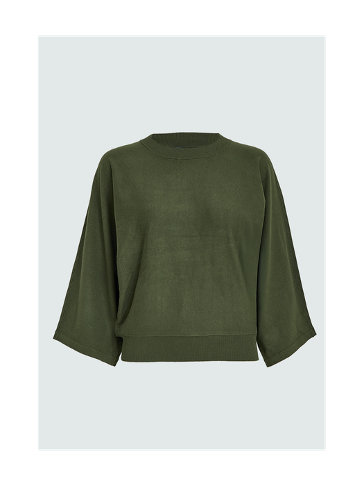 Donkergroene pull met vlindermouwen Tess Minus