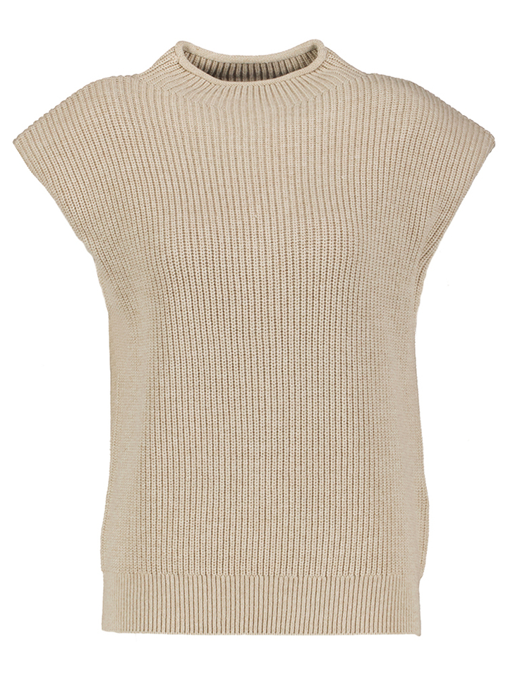 Beige debardeur in kabelprint Naomi Minus