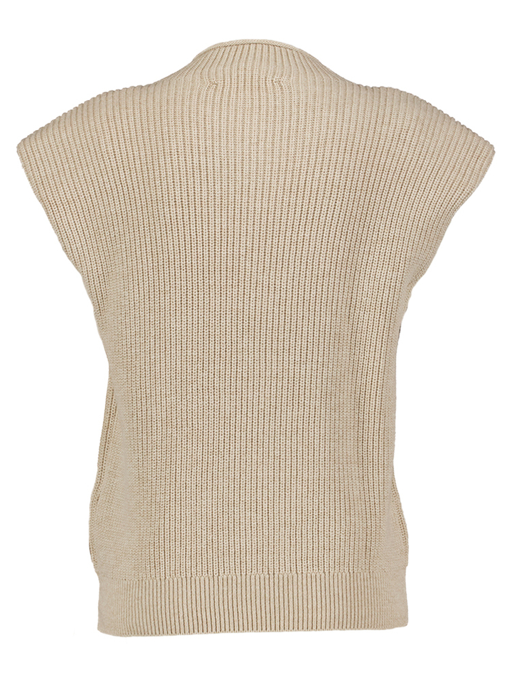 Beige debardeur in kabelprint Naomi Minus