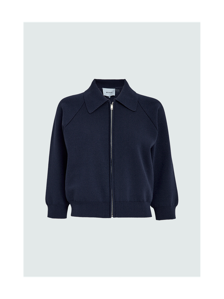 Donkerblauwe gilet met rits Kristi Minus