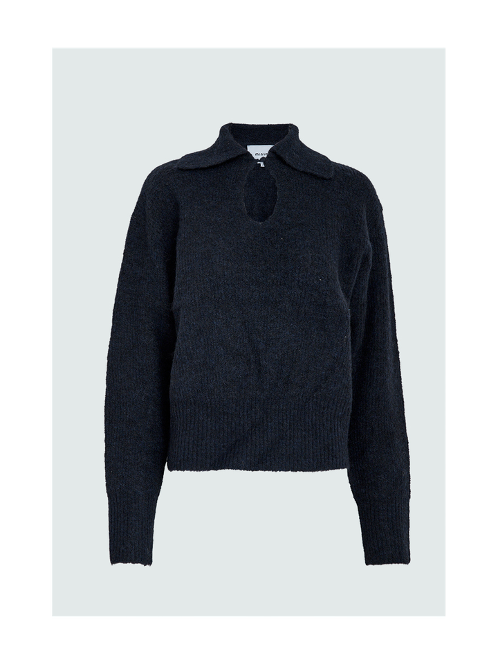 Donkerblauwe wollen pull Maren Minus