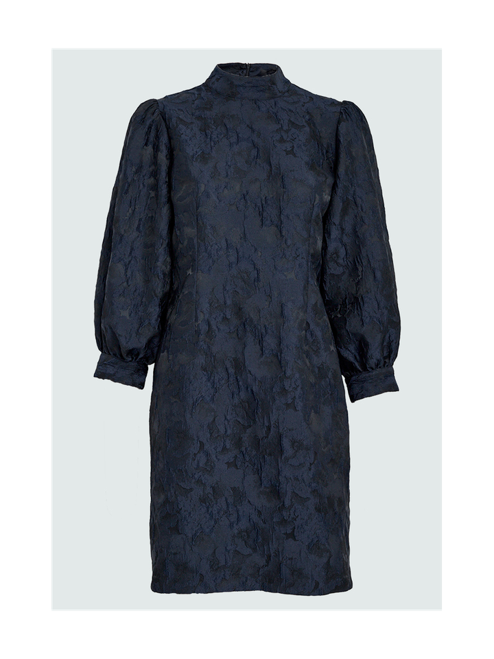 Donkerblauwe jurk in print Mirelle Minus