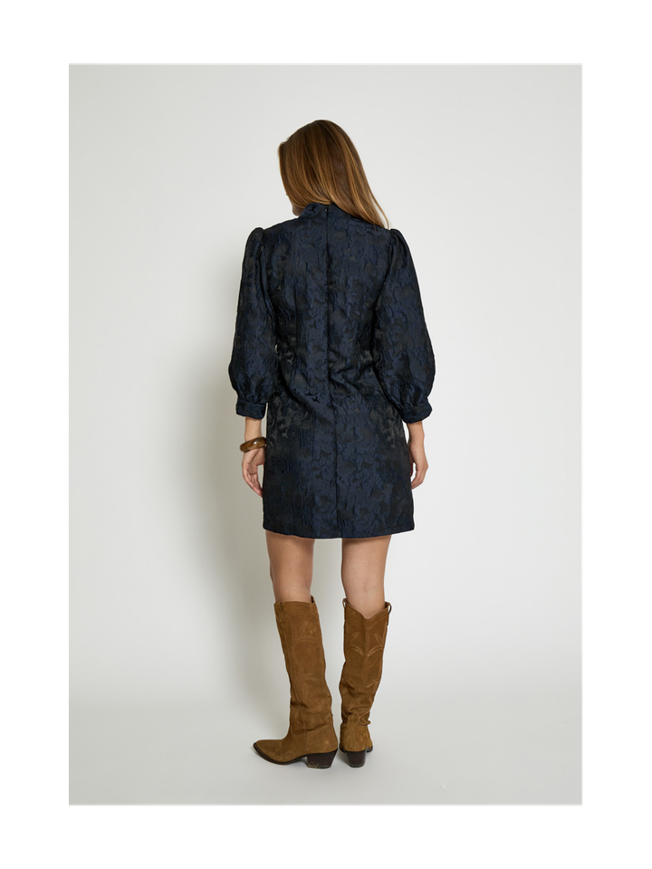 Donkerblauwe jurk in print Mirelle Minus