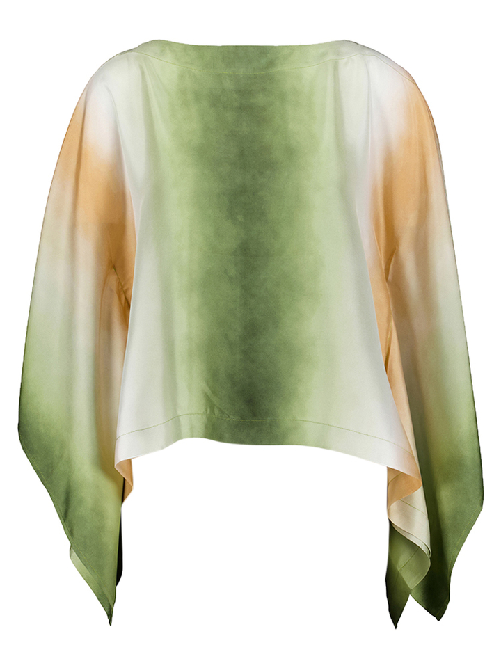 Groene oversized zijden bloes Lang K&J