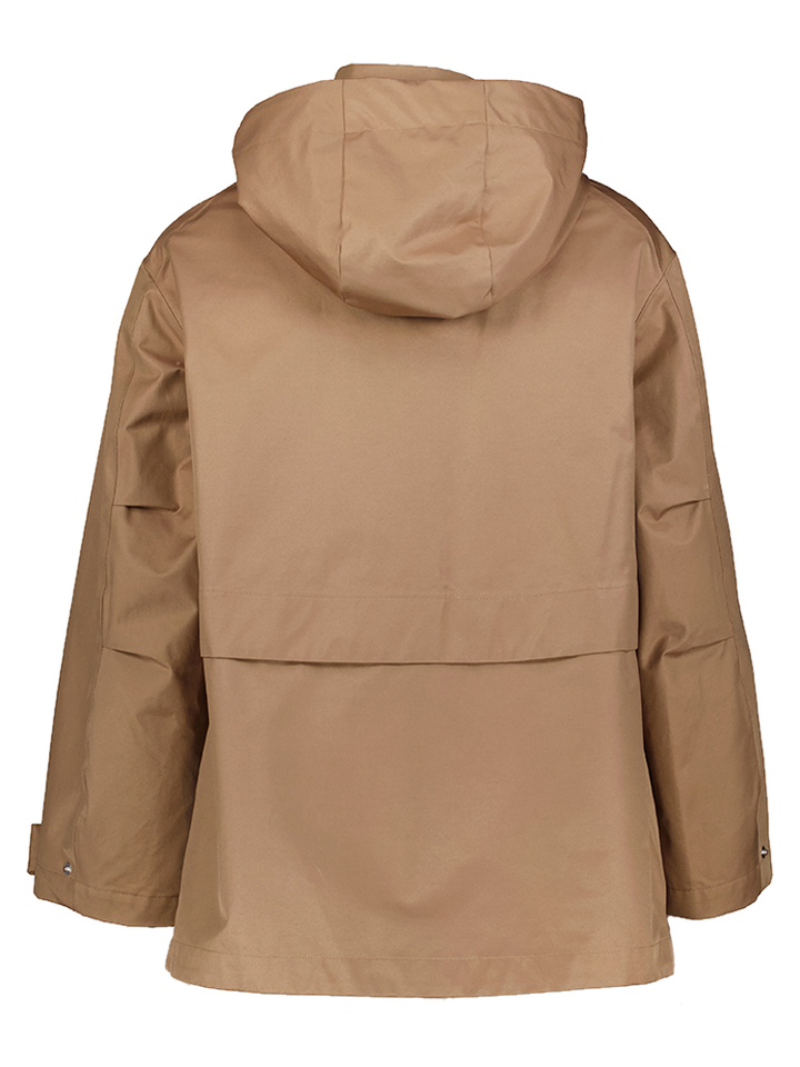 Cognac kleurige parka met rits en kap Sabina Breda Elva Duno