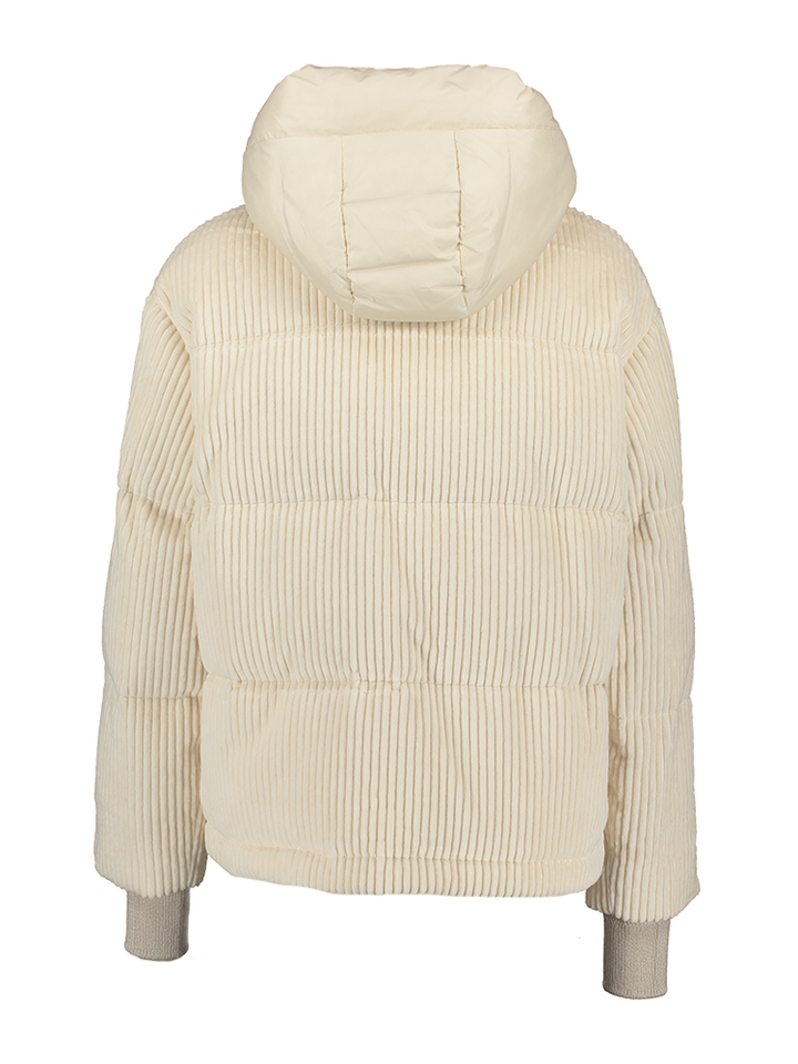 Ecru jas in ribfluweel met kap Lora Tures Duno