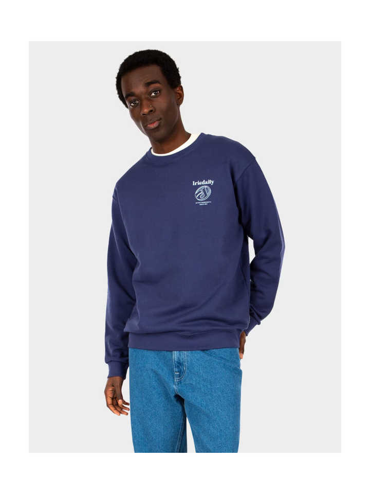 Blauwe pull met ronde hals Hangover club Iriedaily