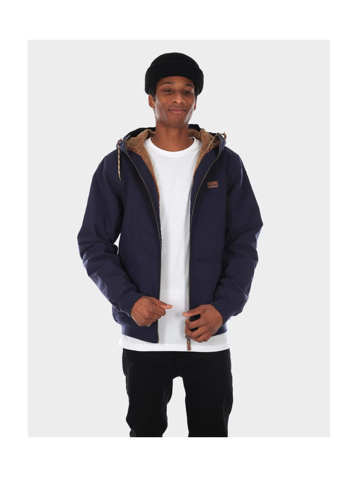 Blauwe jas met met rits en kap Dock Iriedaily