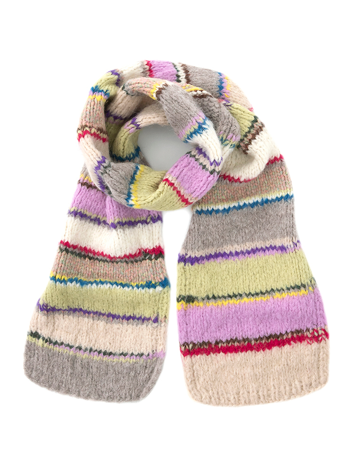 Gestreepte multi-color sjaal Yasmin Inti