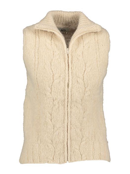 Beige gilet met rits Elisa Inti