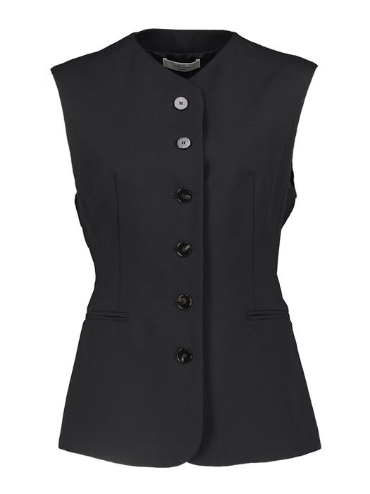 Zwarte mouwloze bloes Jessie Roseanna