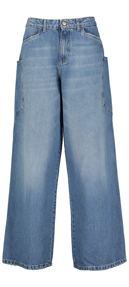 Blauw wide leg cargo jeans Noir'N'Bleu