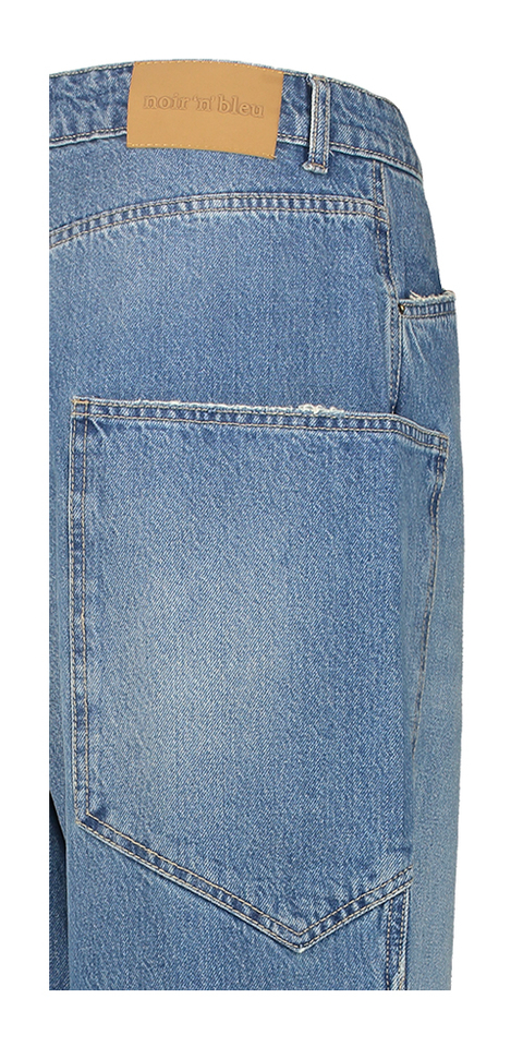 Blauw wide leg cargo jeans Noir'N'Bleu