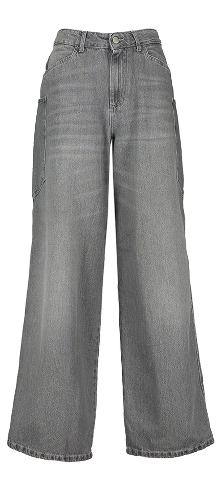 Grijze wijde jeans met zakken op de zijkant Mia Noir N'Bleu