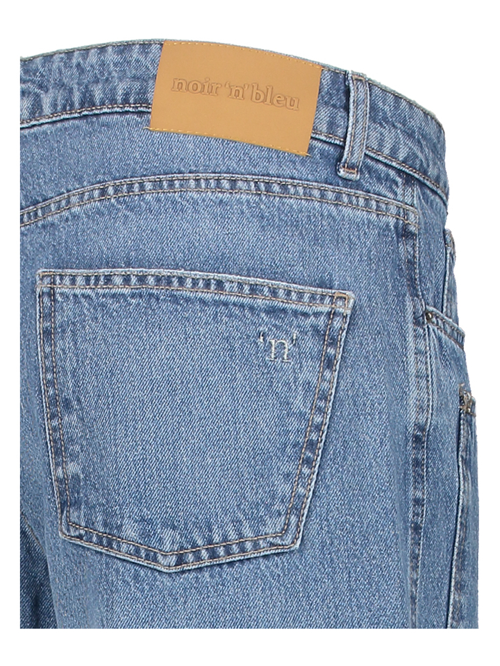 Blauwe wide leg jeans met brede boord Noir'N'Bleu