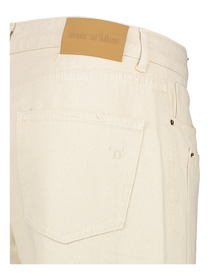 Beige wide leg jeans met brede boord Noir'N'Bleu