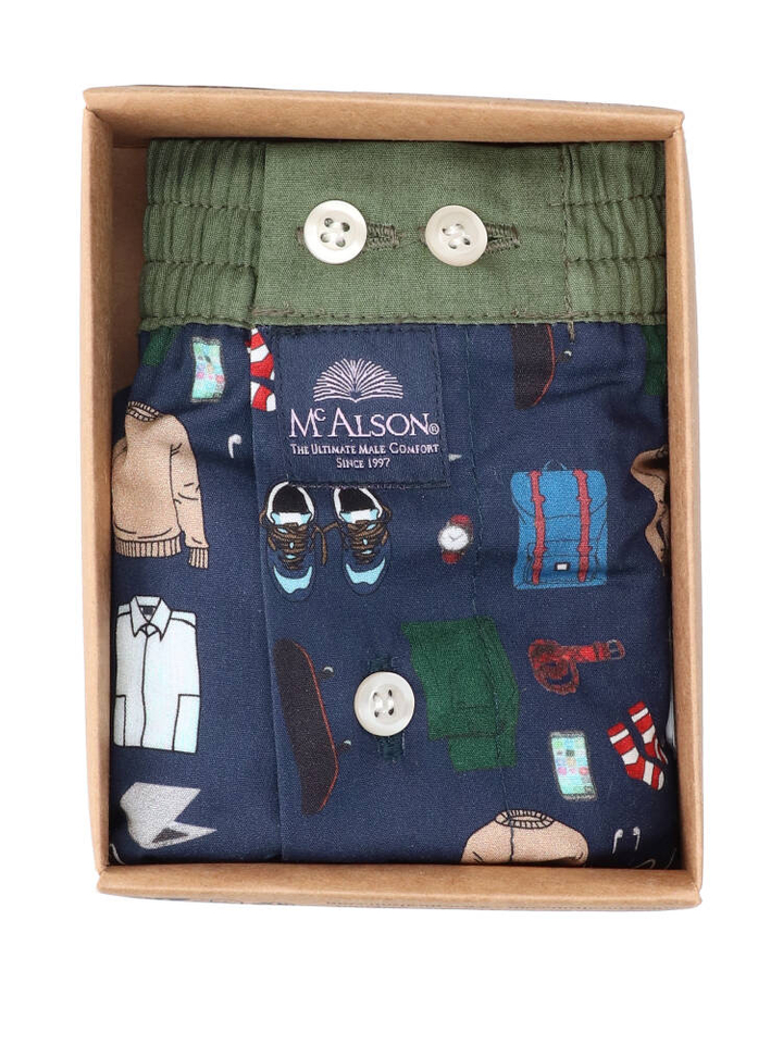 Donkerblauwe boxershort met wandeloutfits Mc Alson