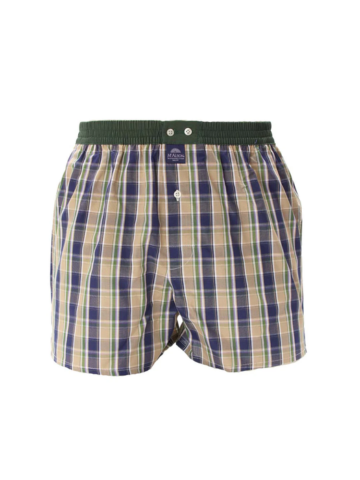 Groen met blauwe en bruin checkered boxershort Mc Alson