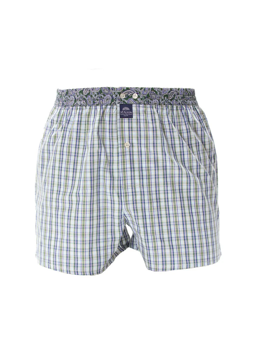 Blauwe en groene checkered light boxershort Mc Alson