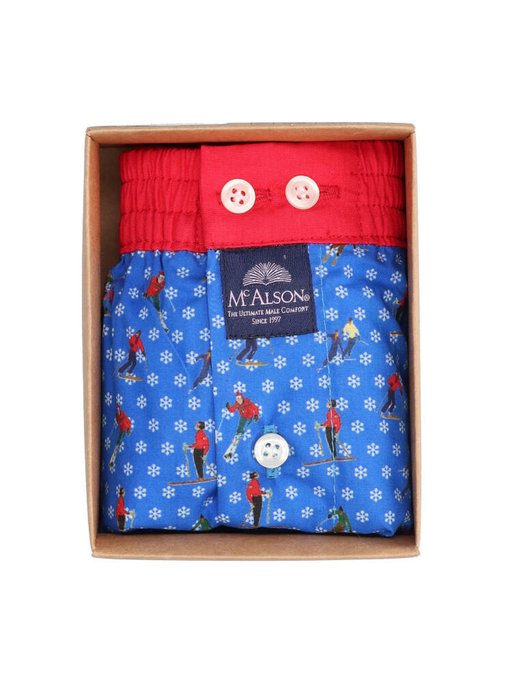Blauwe boxershort met ski's Mc Alson 