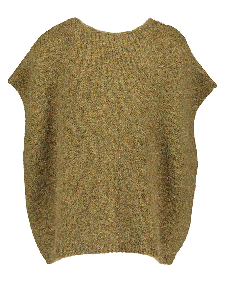 Olijf groene overdized cardigan met alpaca woll Savant Grace&Mila