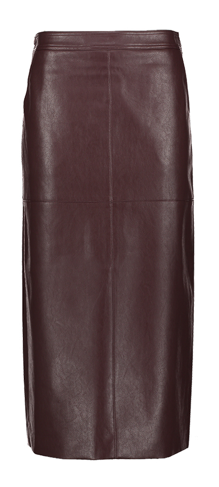 Bordeaux kokerrok in leder look Sirene Grace&Mila 