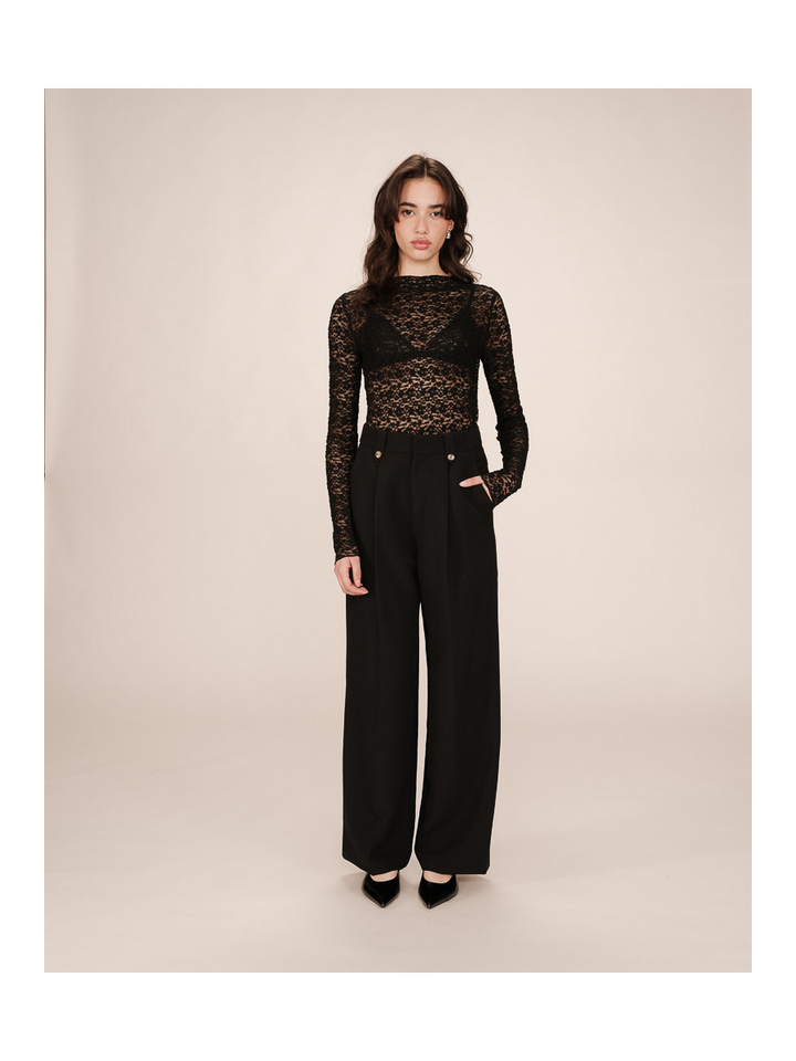 Zwarte t-shirt met lange mouwen Shady Grace&Mila