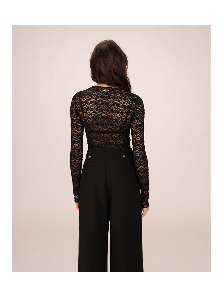 Zwarte t-shirt met lange mouwen Shady Grace&Mila