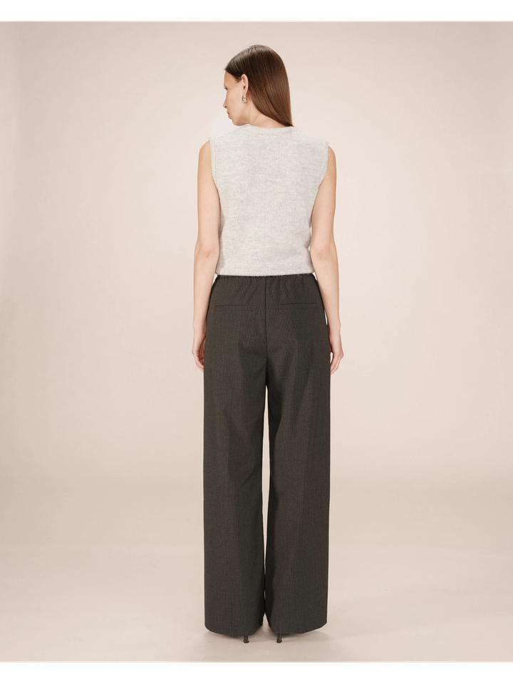 Grijze broek met fijne krijtstreep Stay Grace&Mila