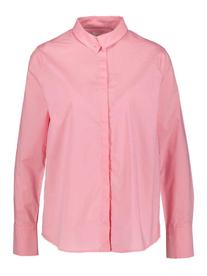 Roze blouse met knopen en rechtopstaande kraag Psophia