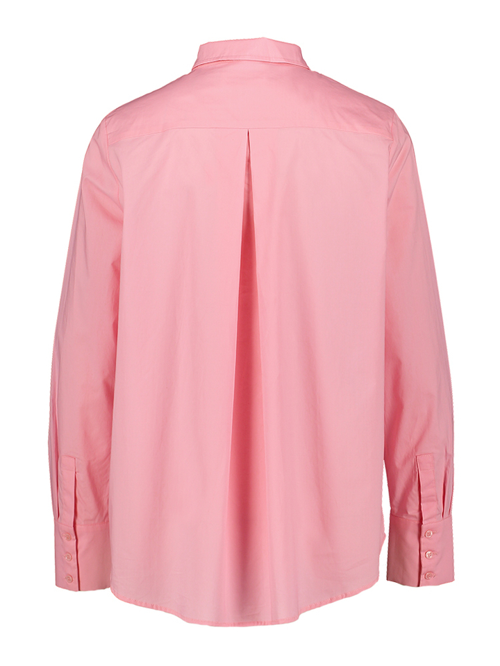 Roze blouse met knopen en rechtopstaande kraag Psophia