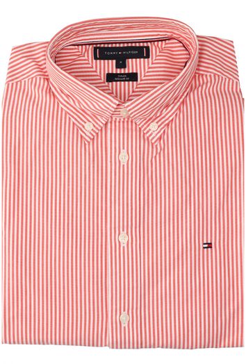 Oranje katoenen hemd (regular fit) met strepen en lange mouwen Tommy Hilfiger 
