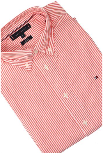 Oranje katoenen hemd (regular fit) met strepen en lange mouwen Tommy Hilfiger 