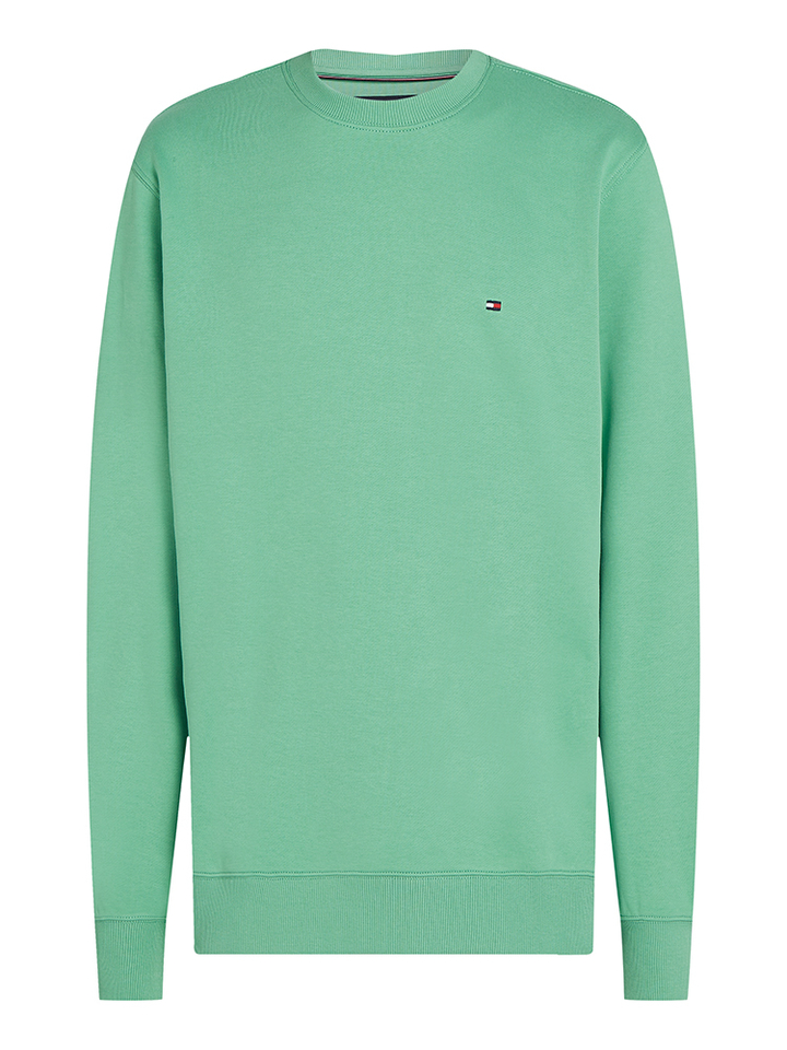 Groene katoenen pull met ronde hals Tommy Hilfiger