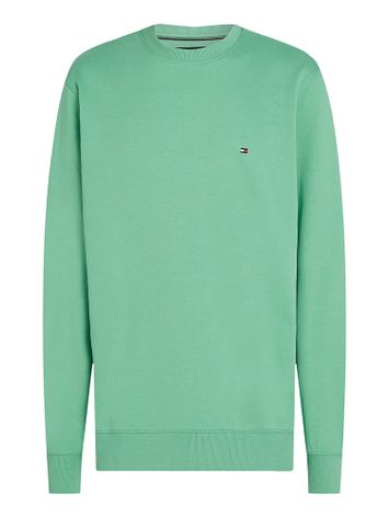 Groene katoenen pull met ronde hals Tommy Hilfiger