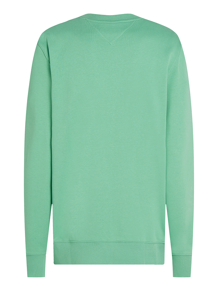 Groene katoenen pull met ronde hals Tommy Hilfiger