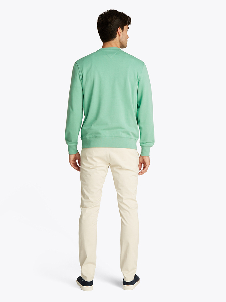 Groene katoenen pull met ronde hals Tommy Hilfiger