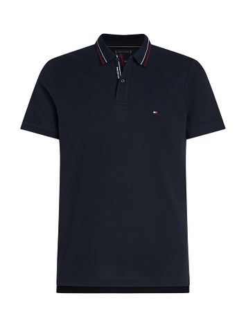 Donkerblauwe katoenen polo met korte mouwen Tommy Hilfiger